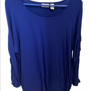 Chico’s, size 1, Blue, scrunched arm detail